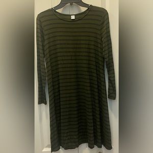 Old Navy green with black stripes long sleeve dress